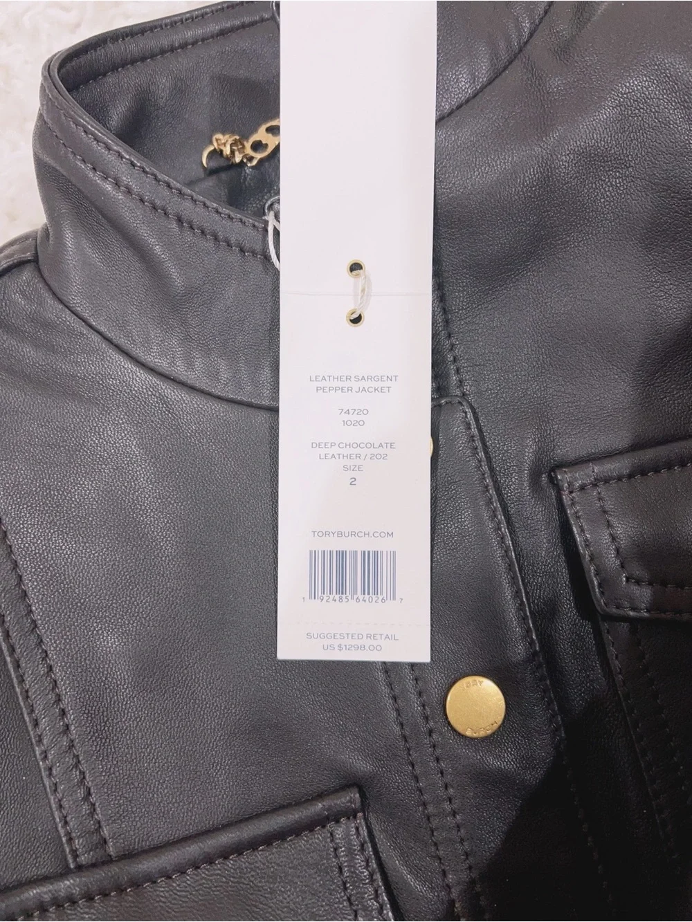 NWT $1298 Tory Burch Sargent Pepper Lamb Leather Jacket